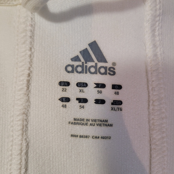 ADIDAS Offwhite Athletic Jacket w/versatile hood XL - Picture 8 of 10